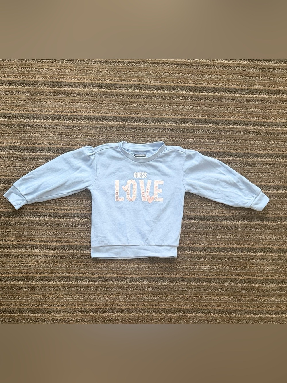 GUESS Light Blue LOVE Graphic Pullover Sweatshirt